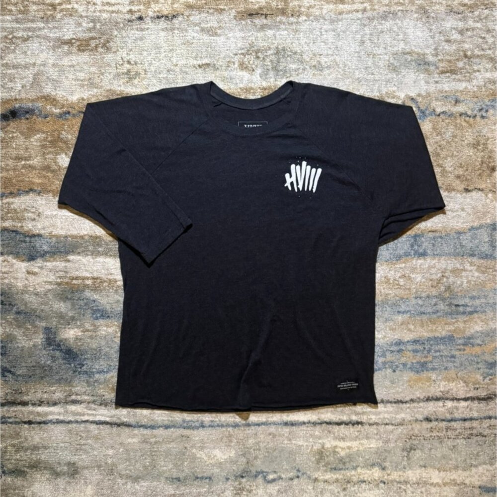 HVIII “No Excuses” Black 3/4 Sleeve Crop Tee – Women’s XL